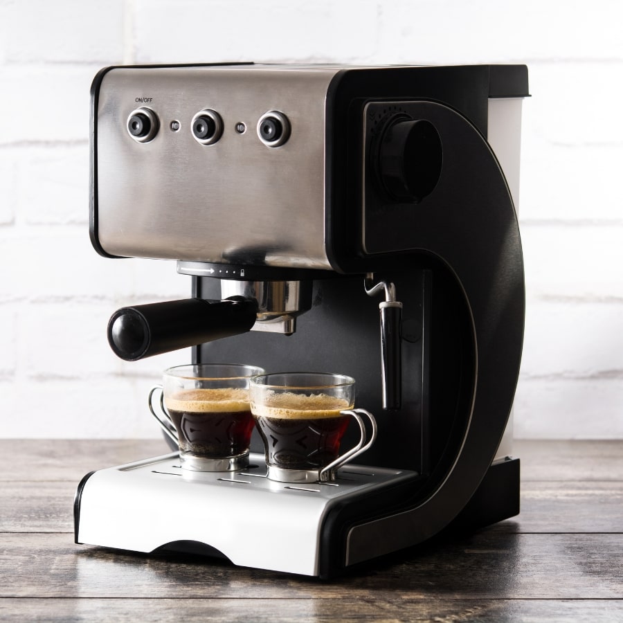 Fresh Coffee in an Espresso Coffee Machine