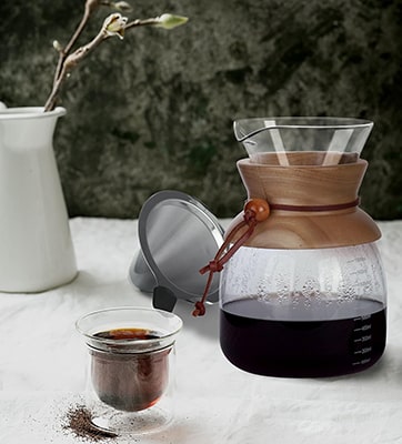 Close-Up of a Chemex Pour-Over Dripper