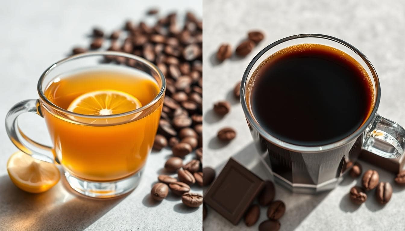 Coffee Acidity and Body — Bright Brew with Lemon and Dark Coffee Brew