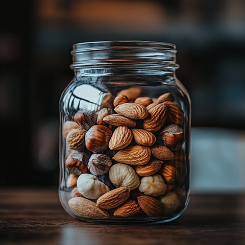 Coffee Aroma and Taste — Nutty Notes in Coffee Coffee Aroma and Taste — Jar Filled with Assorted Nuts
