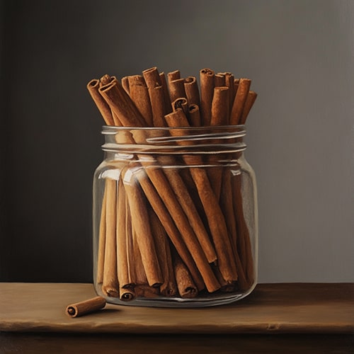 Coffee Aroma and Taste — Spicy Notes in Coffee Jar Filled with Cinnamon Sticks