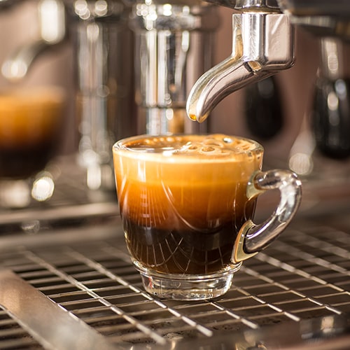 Coffee Aroma and Taste — Freshly Brewed Espresso Shot Espresso Shot Being Brewed with Rich Crema