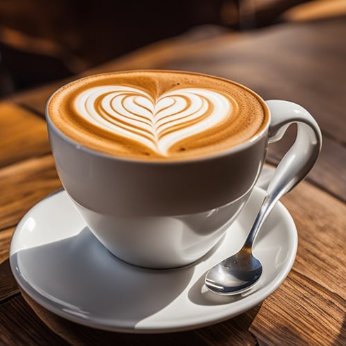Cappuccino Made with Espresso Brewing Topped with Latte Art