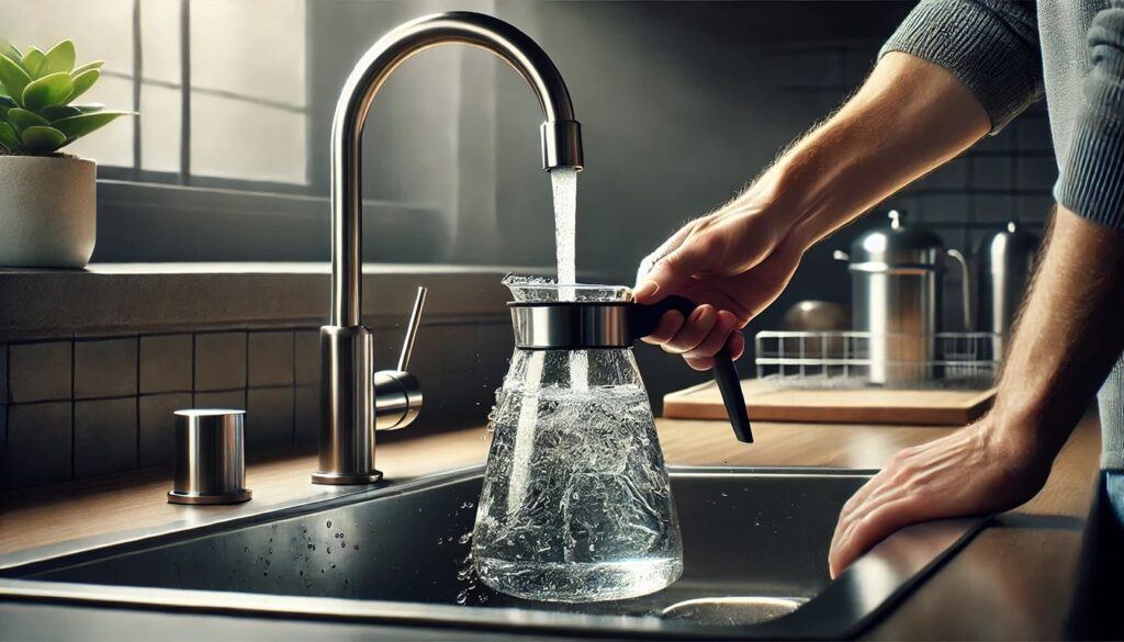 How to Descale Coffee Machines — Rinsing a Glass Coffee Pot After Descaling How to Descale Coffee Machines —Rinsing a Glass Coffee Pot After Descaling to Remove the Solution