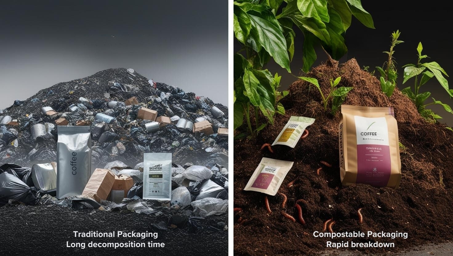 Sustainable Coffee Packaging — Comparison of Traditional and Eco-Friendly Coffee Packaging