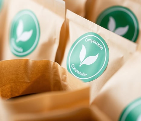 Close-Up View of Eco-Friendly Compostable Coffee Packaging